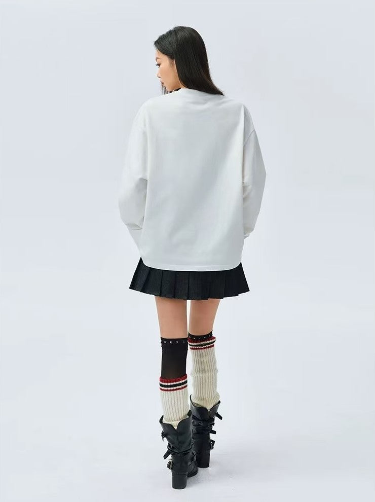 MEDM Washed Cropped Long-sleeve T-Shirt