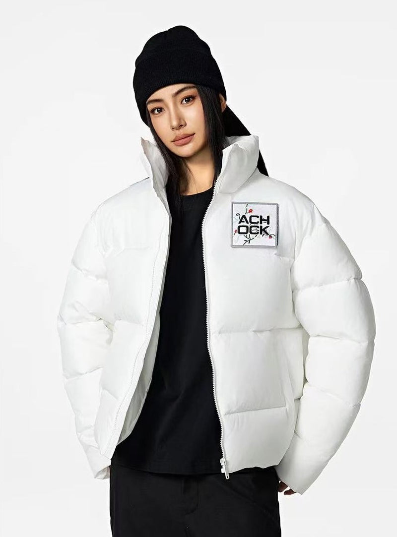 ACHOCK Waffle Logo Designed Velcro Warm Cotton Coat