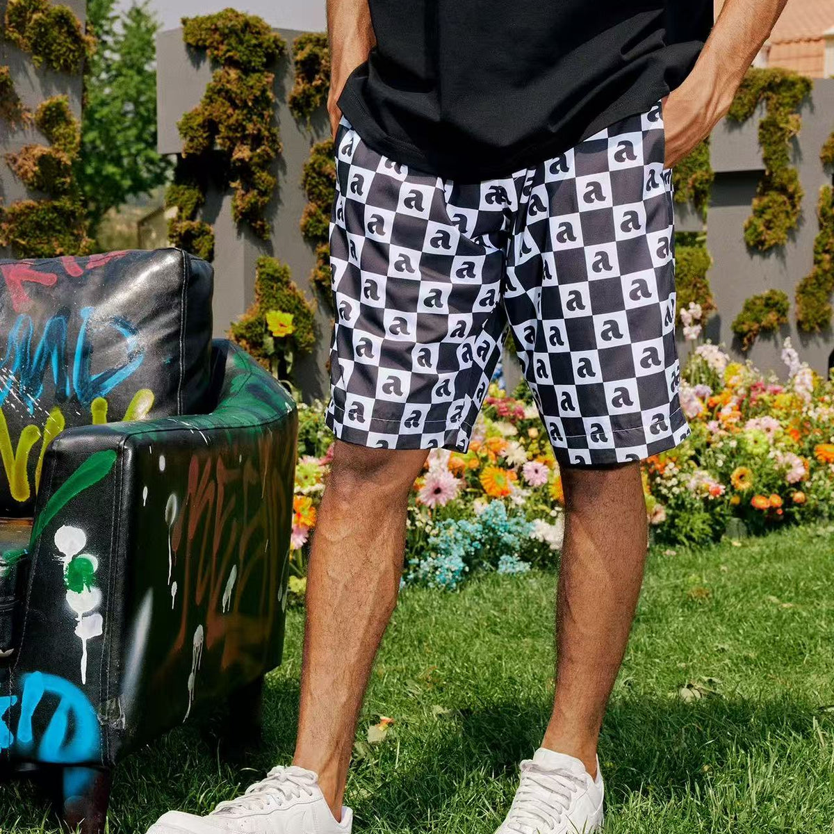 AFGK Loose Checkerboard Shorts