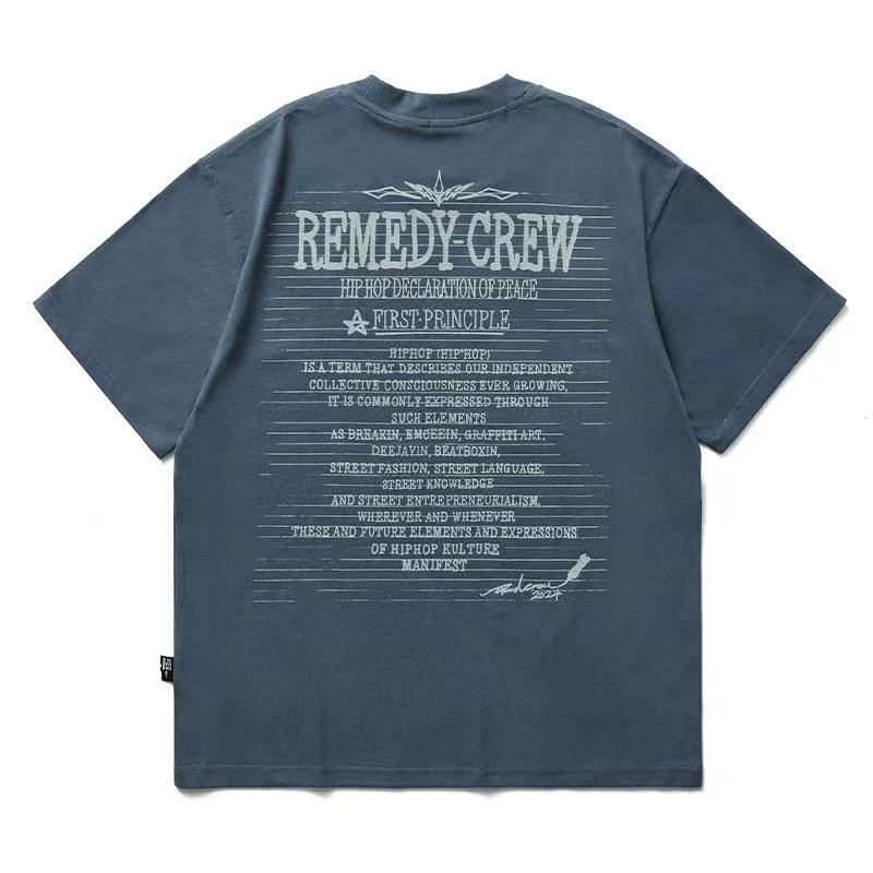 REMEDY Retro Letter Print Short-sleeve T-shirt