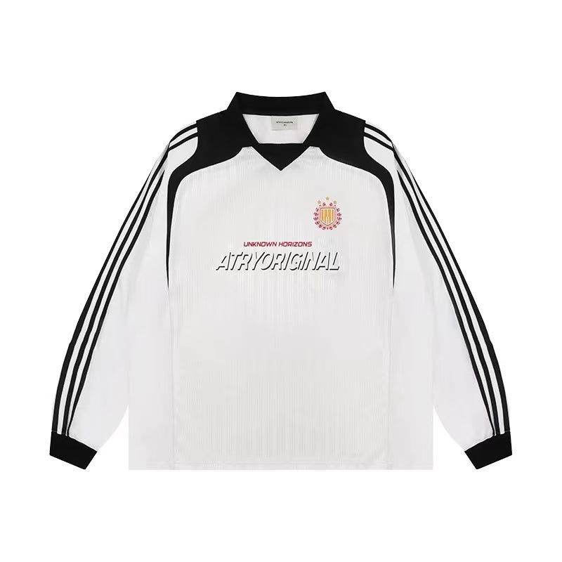 ATRY Retro Striped Contrast Sports Long-sleeves Jersey