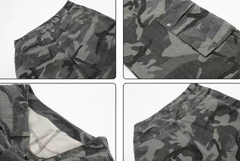 ACHOCK Retro Heavy Duty Workwear Camouflage Jeans