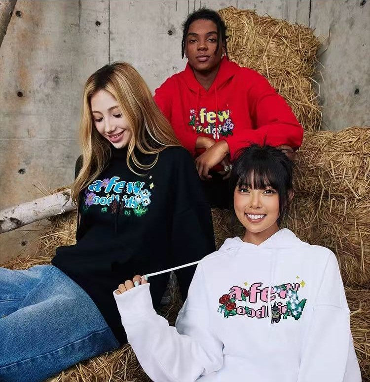 AFGK Pixel Style Embroidered Hoodie