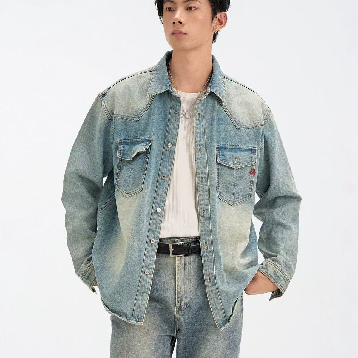 BIPOLAR Denim Embroidered Long-sleeve Jacket