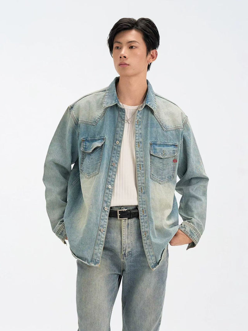 BIPOLAR Denim Embroidered Long-sleeve Jacket