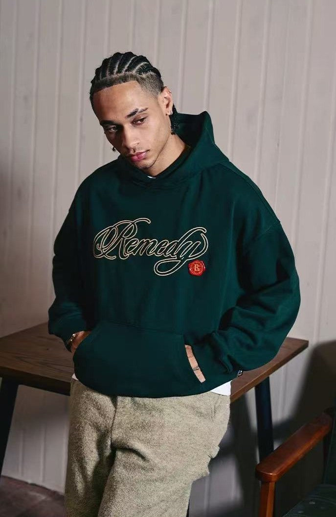 REMEDY Metal Postmark Logo Embroidery Hoodie