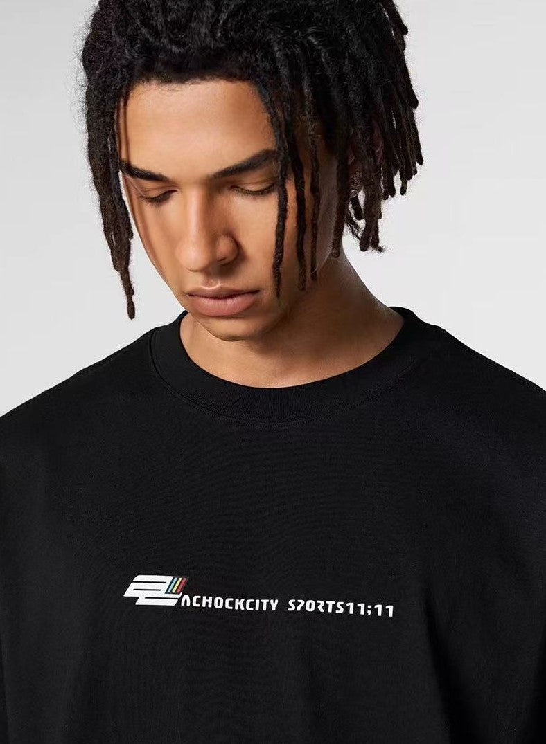 ACHOCK Solid Color Letter Print Long-sleeve T-shirt