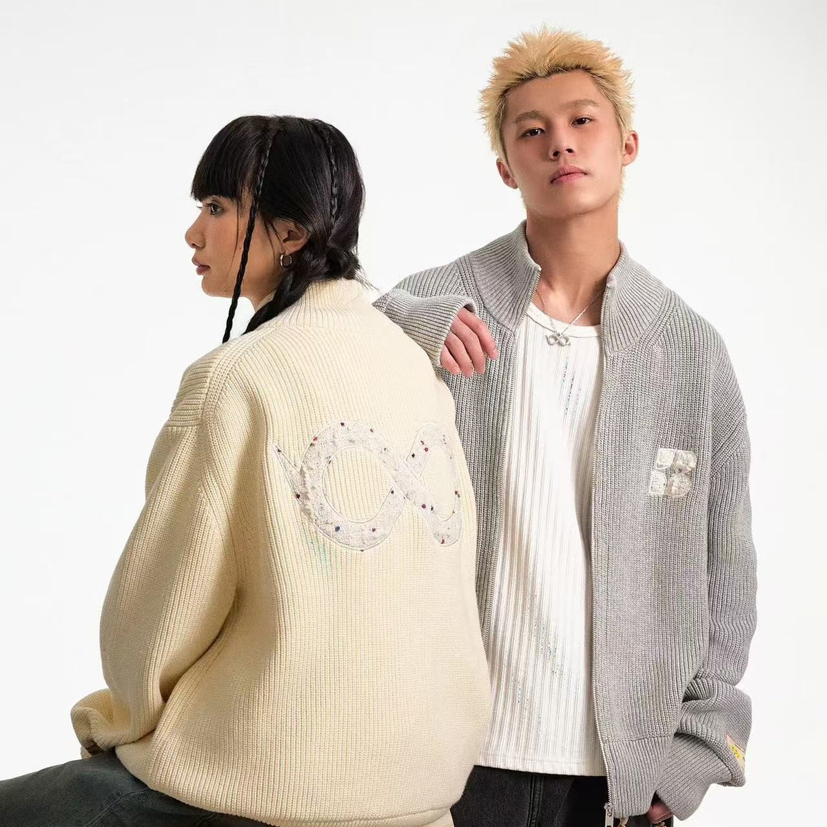 BIPOLAR Knitted Cardigan Zipper Jacket