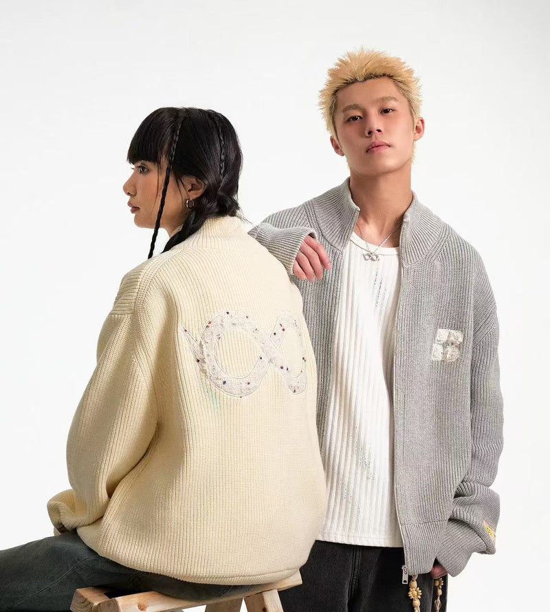 BIPOLAR Knitted Cardigan Zipper Jacket