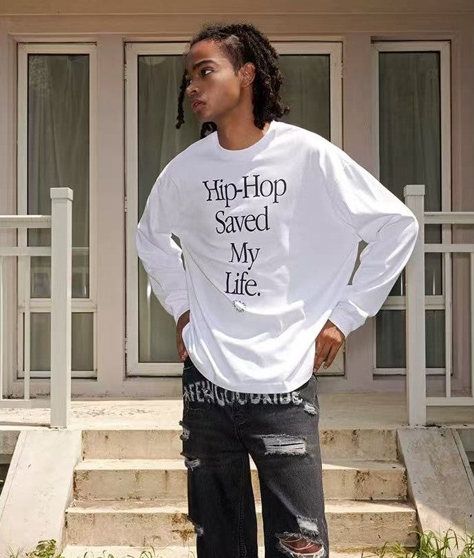 AFGK HIP-HOP SAVED MY LIFE Long-sleeved T-shirt
