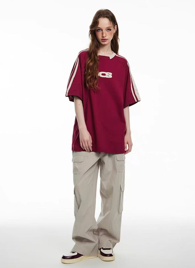 ICONSLAB Millennium Retro Strip Stitching T-shirts