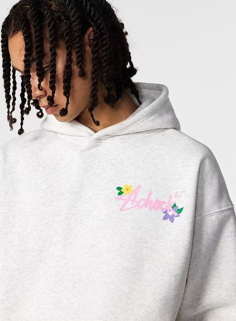 ACHOCK Logo Floral Embroidered Hoodie
