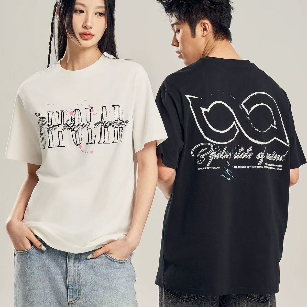 BIPOLAR Splashed Ink Short-sleeve T-shirt