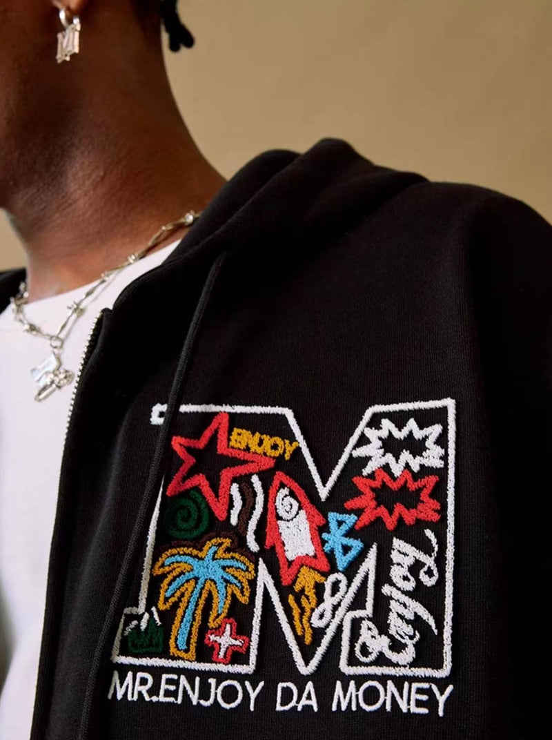 MEDM Big M Plush Wire Frame Padded Zipper Hoodie