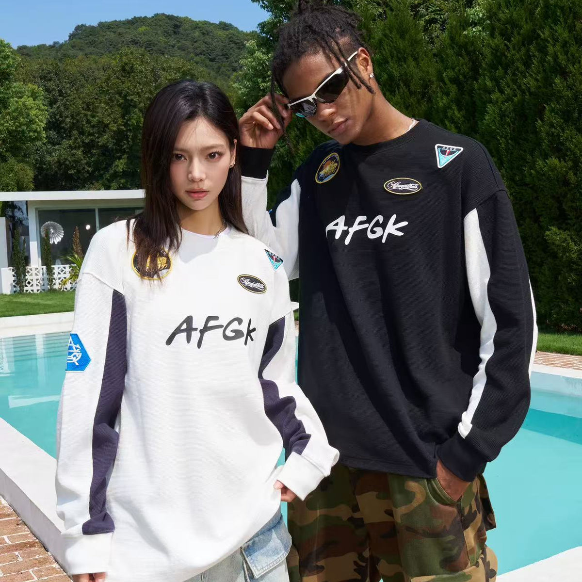 AFGK Badge Waffle Patch Long Sleeve Jersey