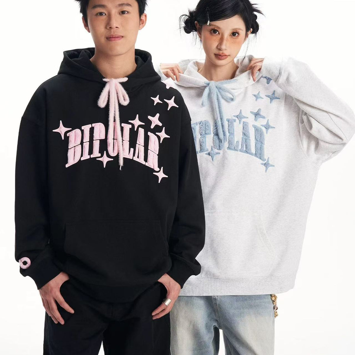 BIPOLAR Rabbit Mink Velvet Hyphenated Patch Hoodie