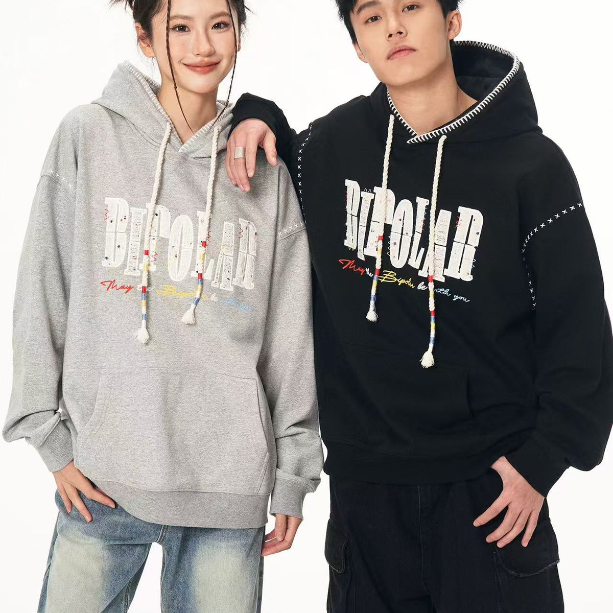 BIPOLAR Tri-color Embroidered Hoodie