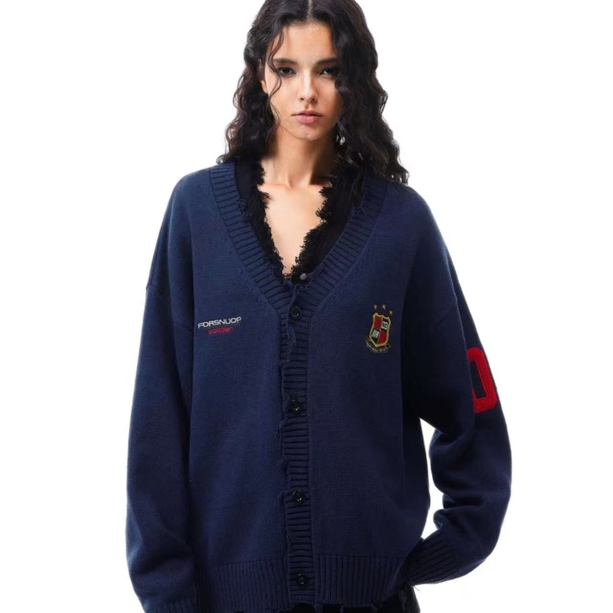 FDR Badge Embroidery Knitted Cardigan