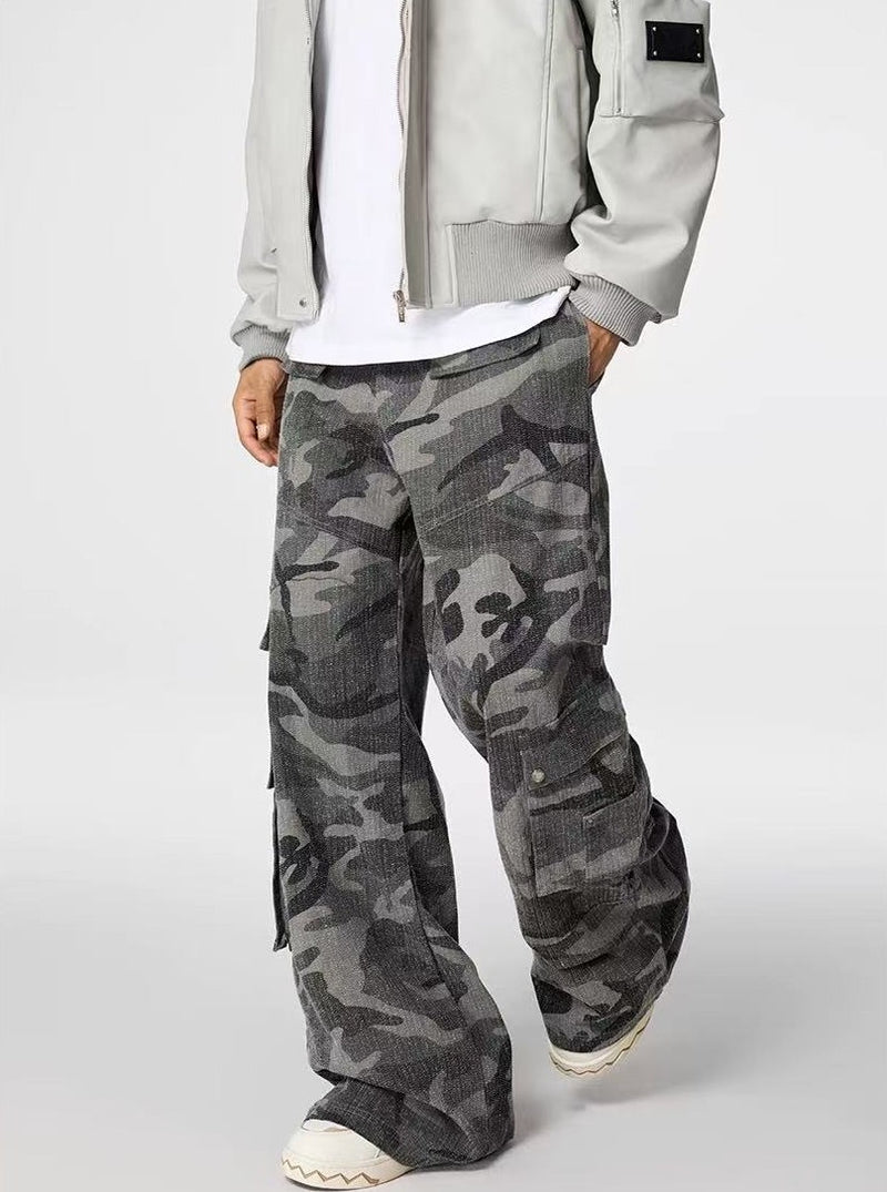 ACHOCK Retro Heavy Duty Workwear Camouflage Jeans