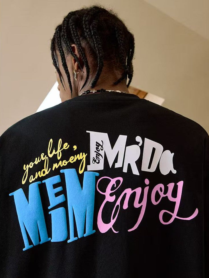 MEDM Colorful Fun Font Long-sleeve T-shirt