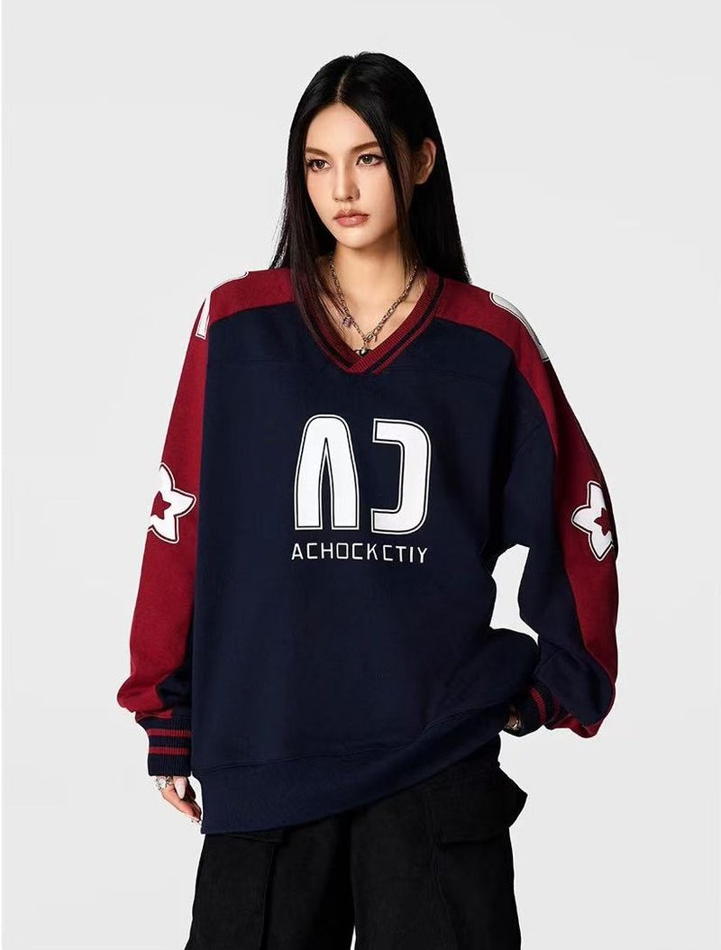 ACHOCK Color Matching Oversize Sweater