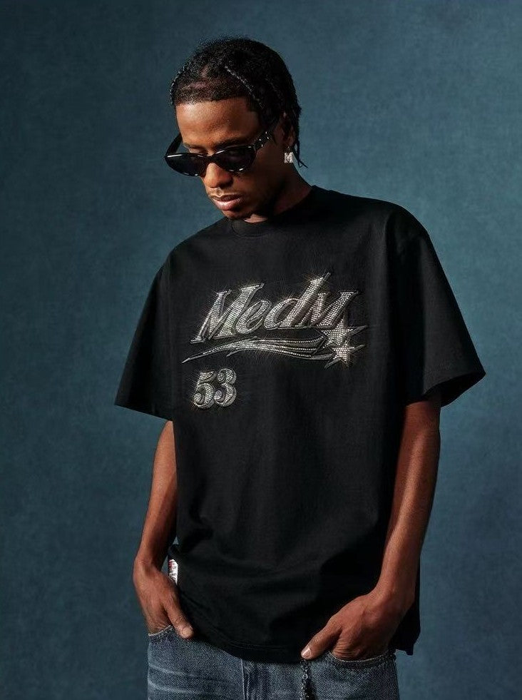 MEDM Diamond Logo Hot Drill  Short Sleeve T-shirt