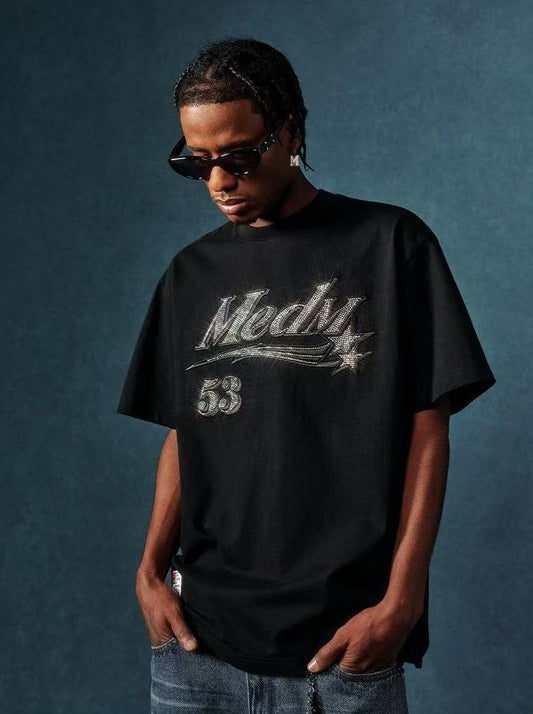 MEDM Diamond Logo Hot Drill  Short Sleeve T-shirt