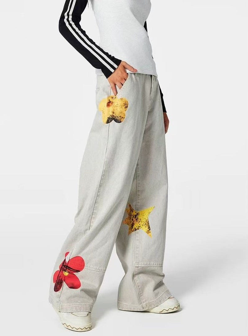 ACHOCK Retro Maple Leaf Jeans