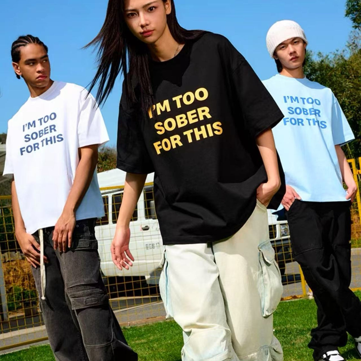 AFGK Slogan Ring LOGO Short-sleeved T-shirt