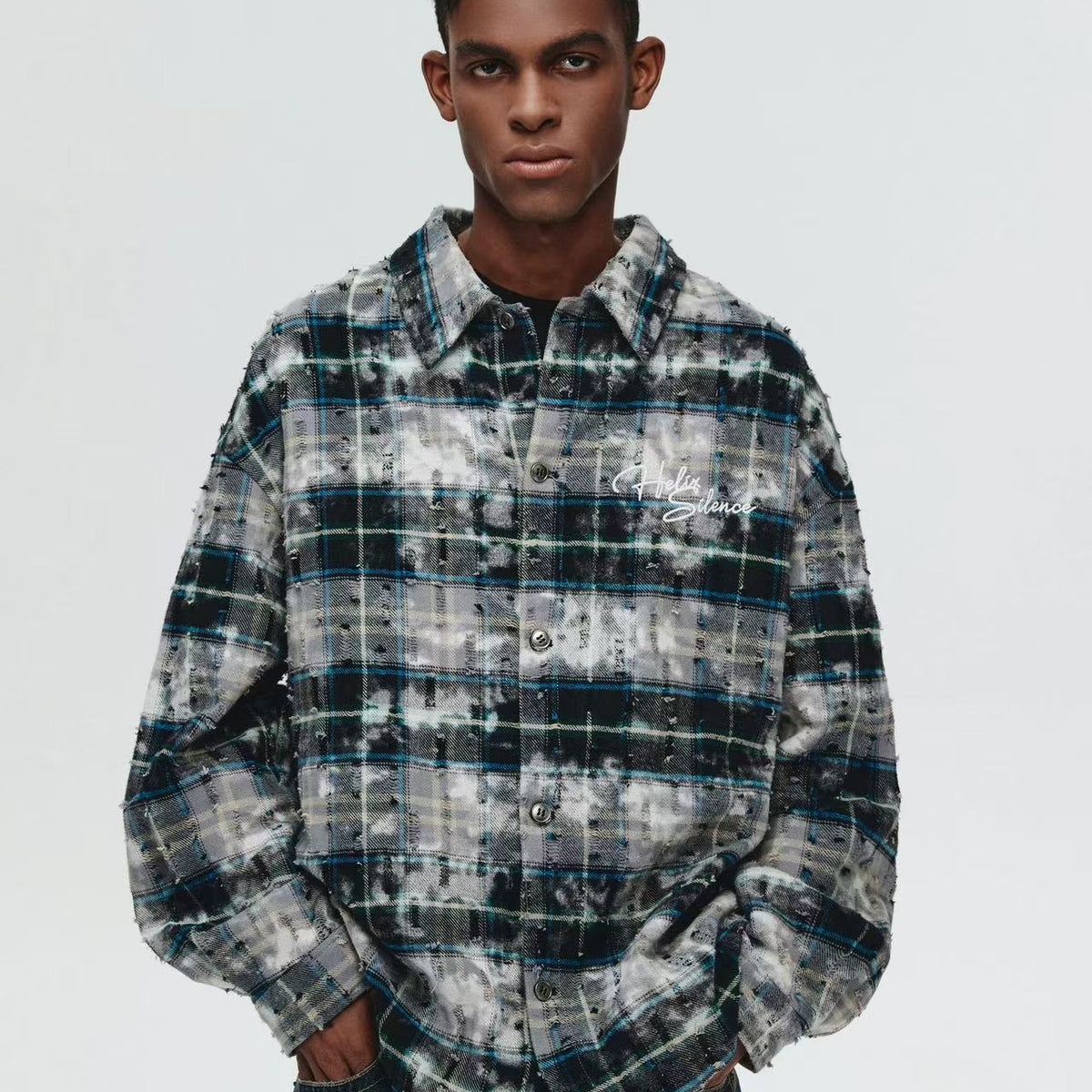 ATRY Destroyed Appliqué Long-sleeved Shirt