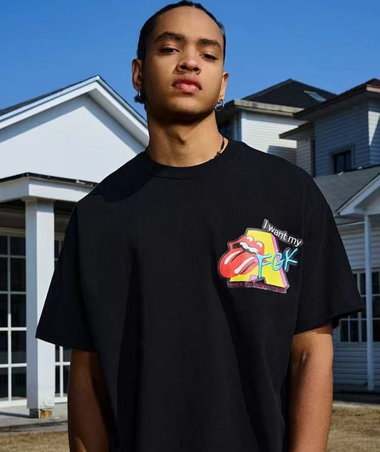 AFGK Parody MTV Embroidered Short sleeves T-shirt