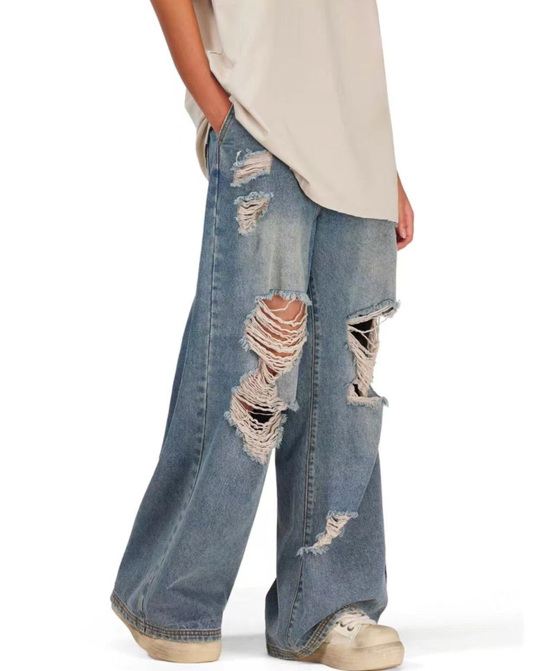 FDR Retro Distressed Ripped Jeans