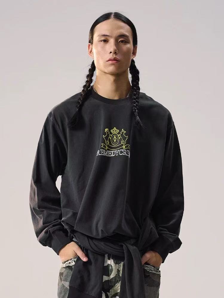 REMEDY Logo Print Four-sleeves Design Long-sleeve Tee
