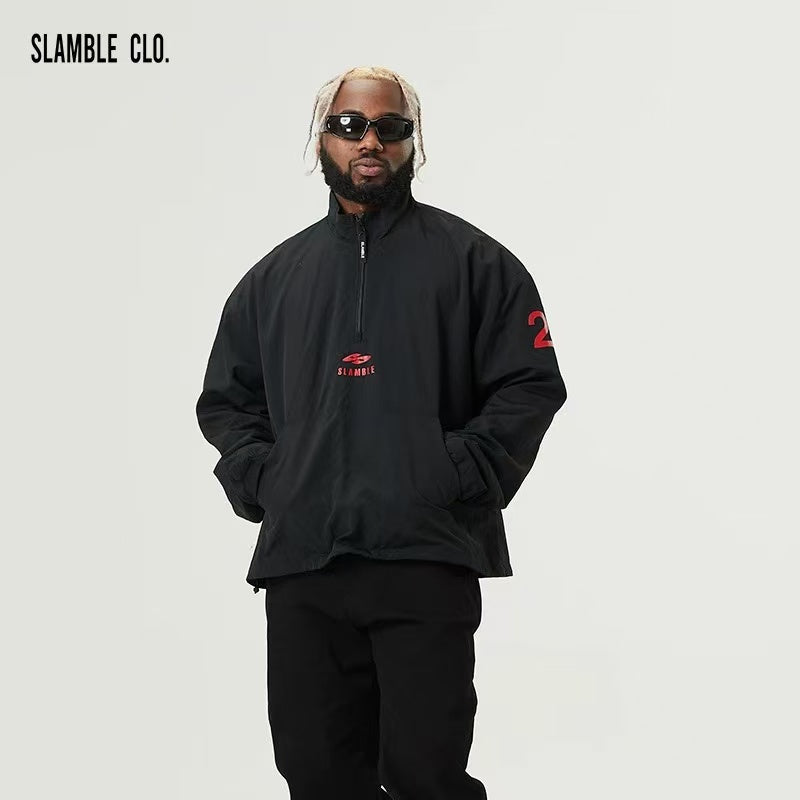 SLAMBLE Lightweight Woven Half-zip Casual Sport Jacket