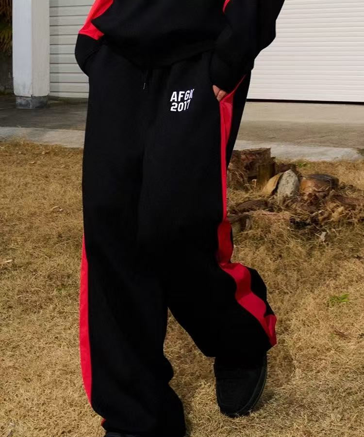 AFGK Loose and Versatile Color Block Casual Trousers