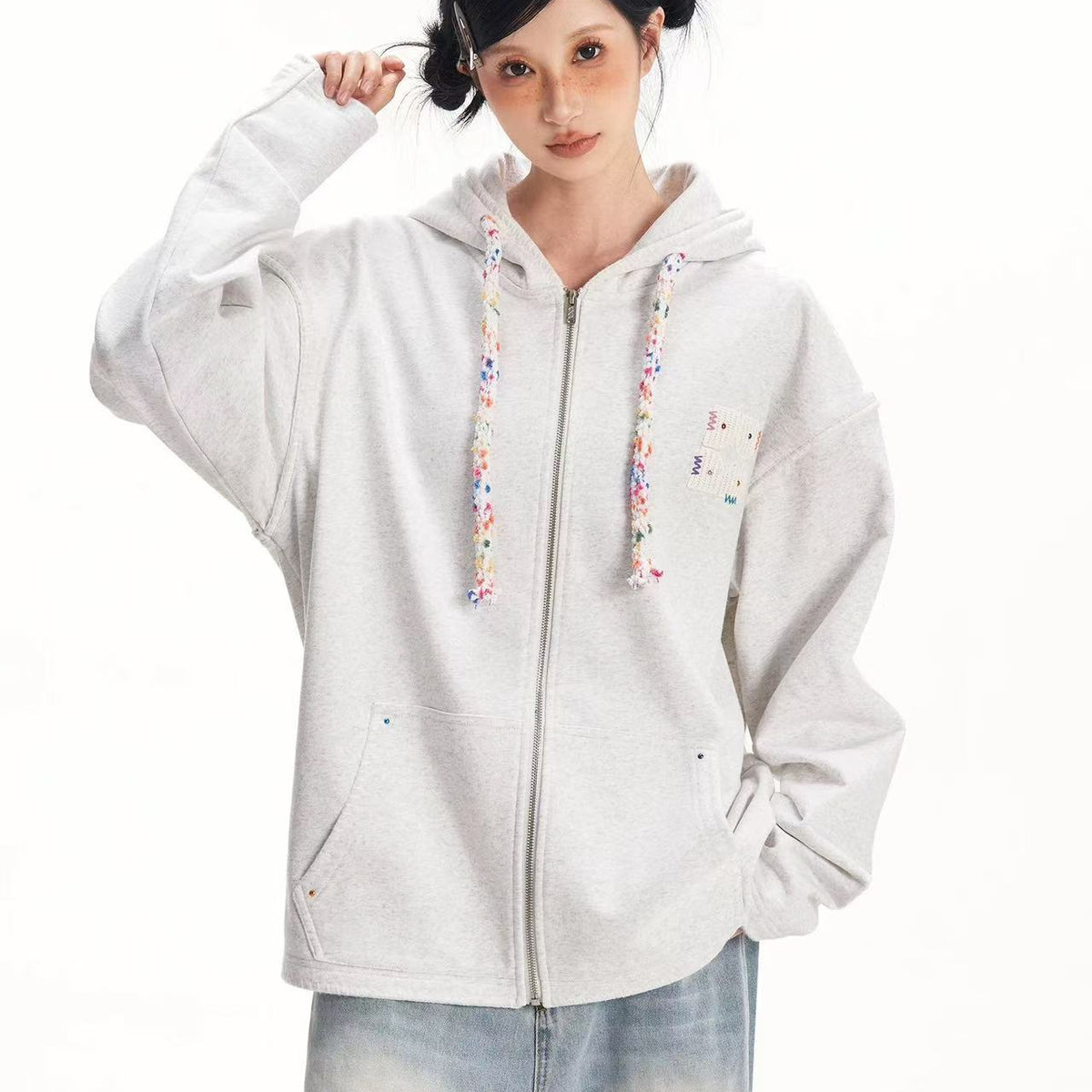 BIPOLAR Patchwork Dot Cardigan Jacket