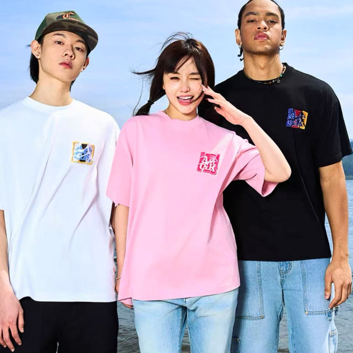 AFGK  Shattered Embroidery Short Sleeve T-Shirt