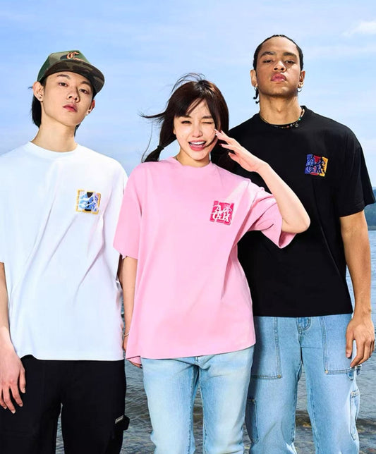 AFGK  Shattered Embroidery Short Sleeve T-Shirt