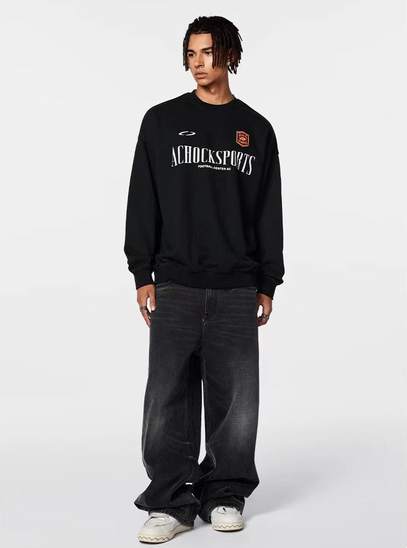 ACHOCK  Round Neck Sport Patchwork Sweatshirt