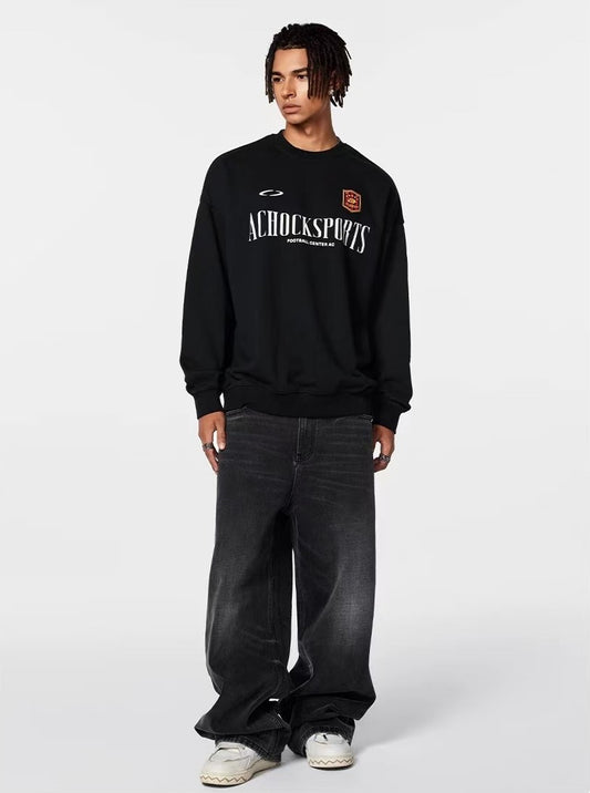 ACHOCK  Round Neck Sport Patchwork Sweatshirt