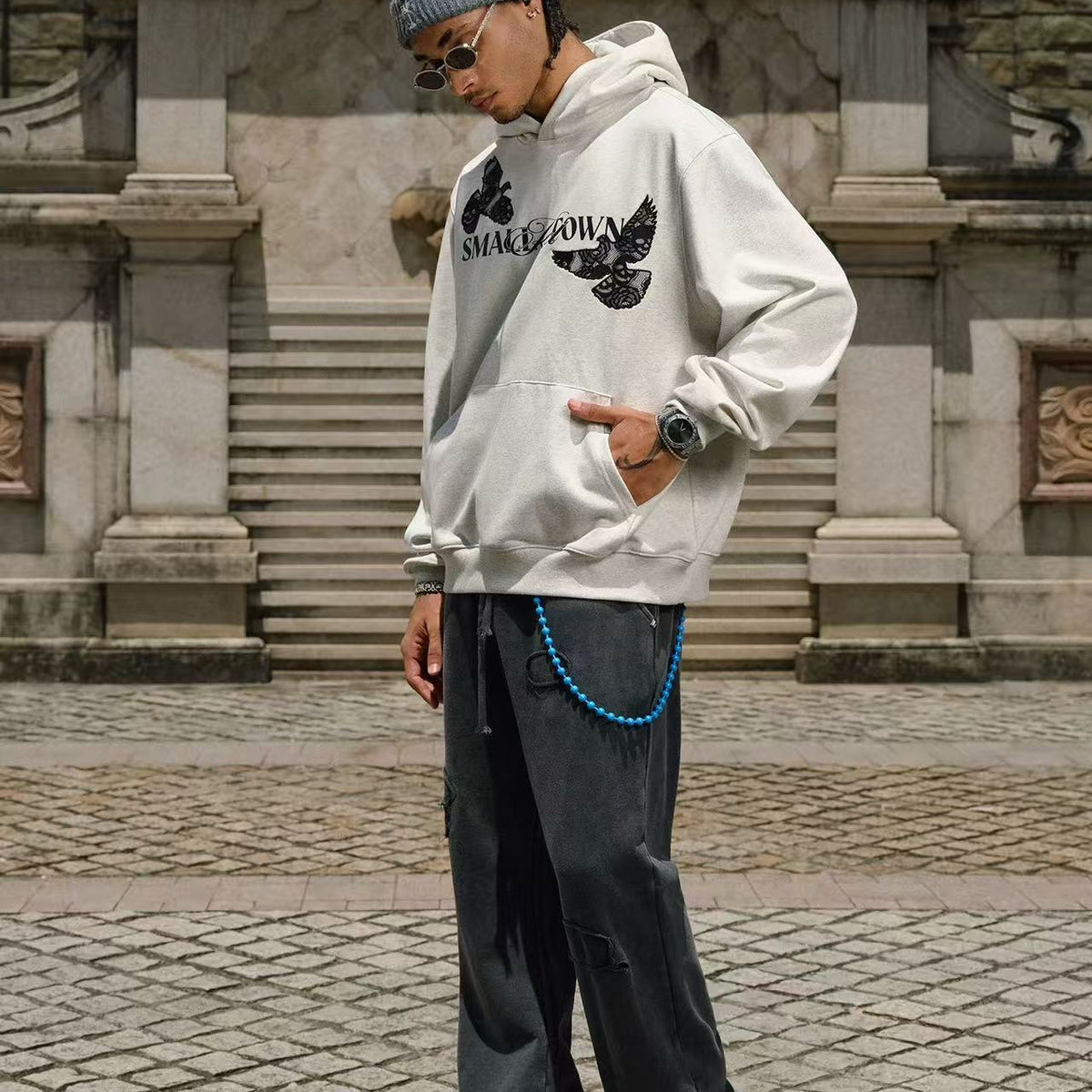 STK Vintage Lace and Peace Dove Design Hoodie