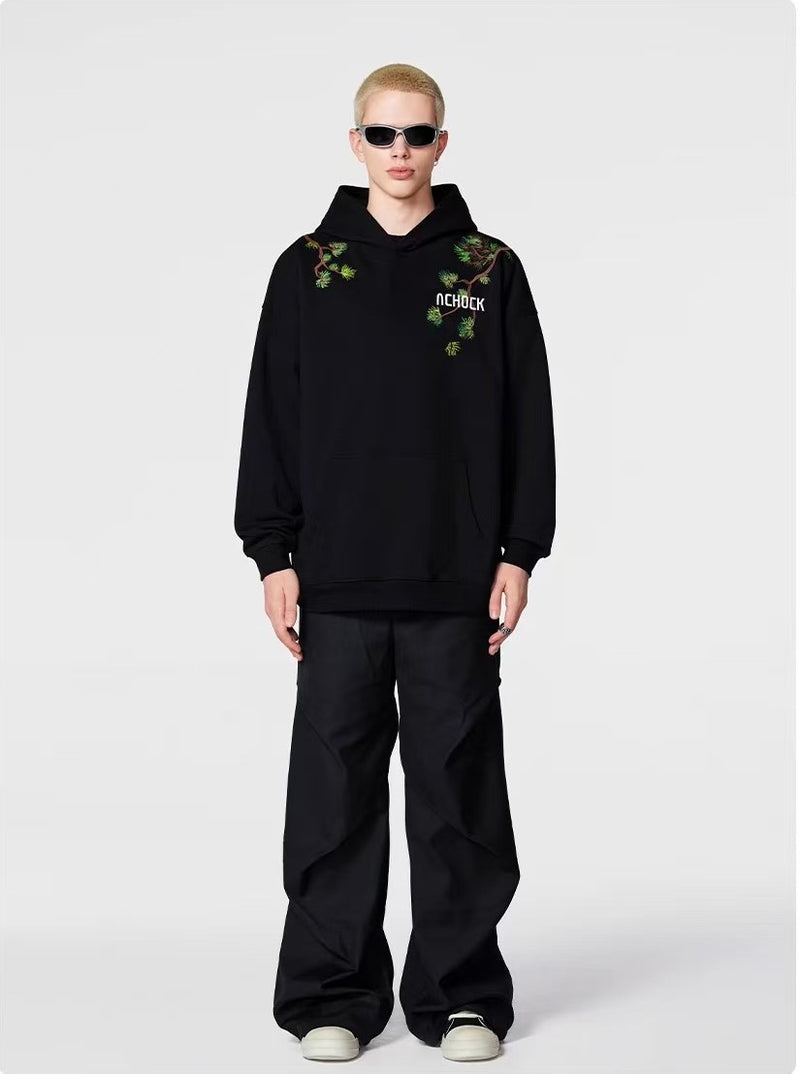 ACHOCK Pine Tree Embroidery Hoodie