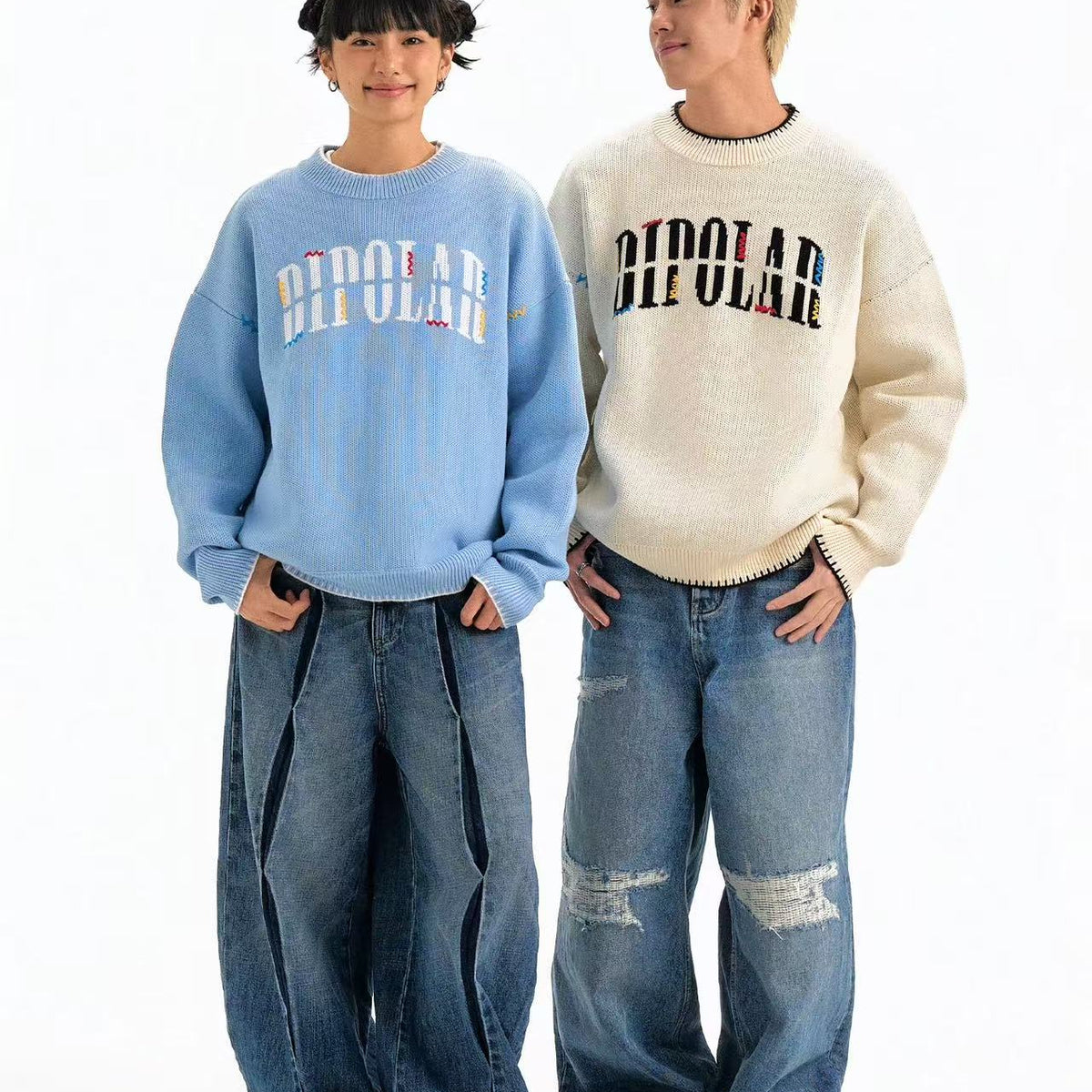 BIPOLAR Disconnected Round Neck Sweater