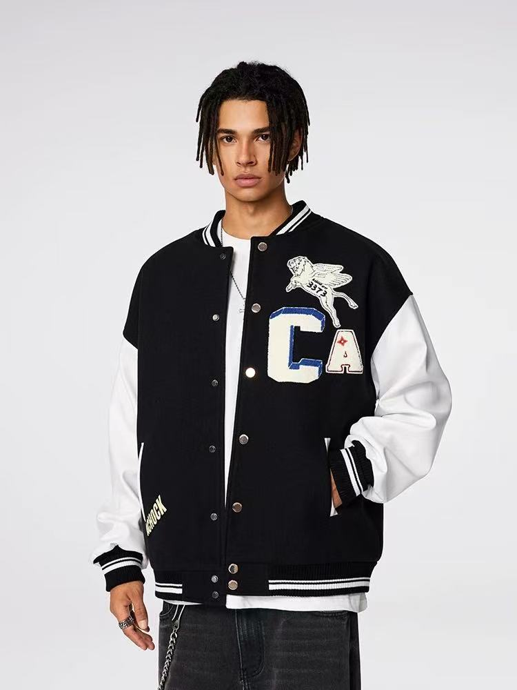 ACHOCK Simple Campus Baseball Jacket