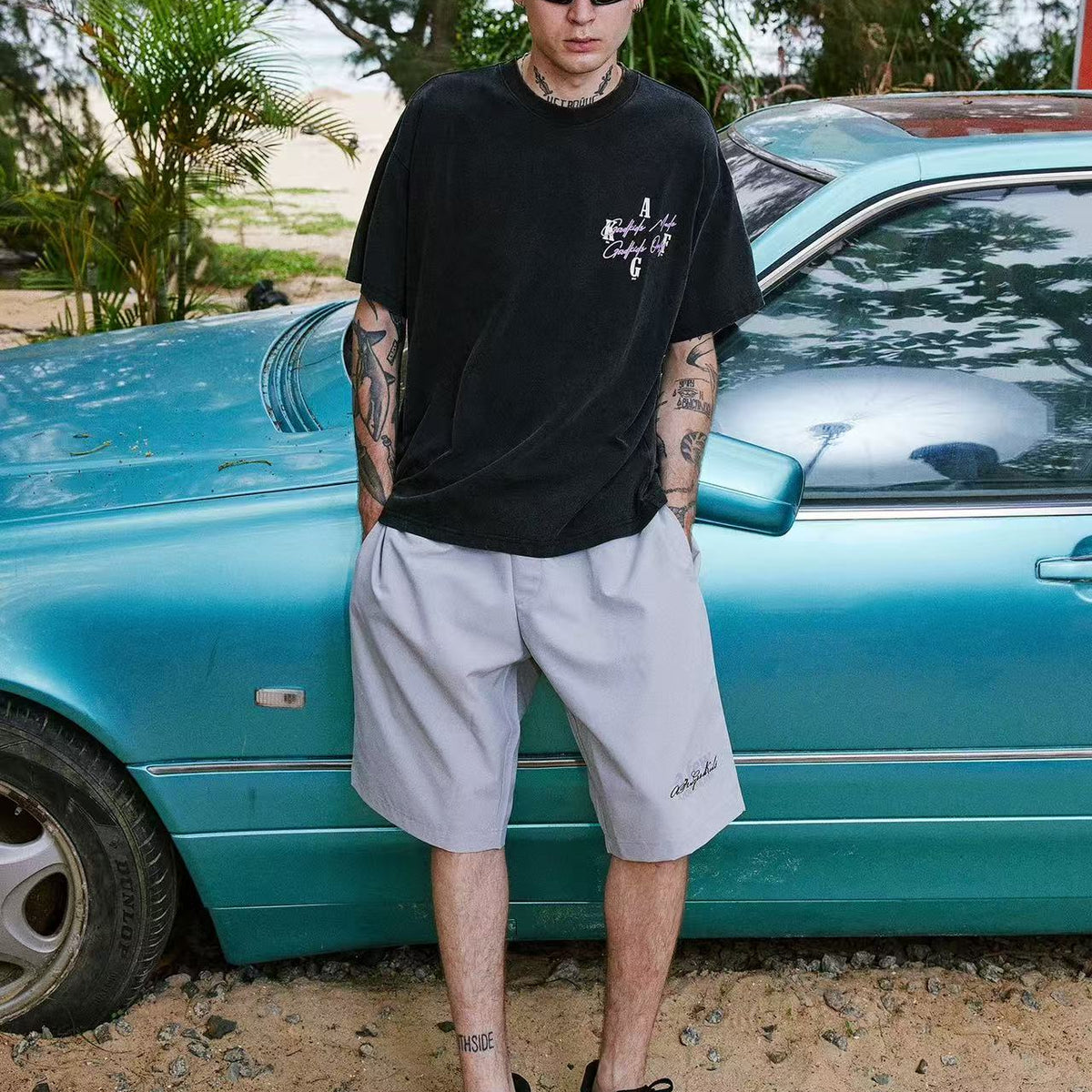 AFGK Washed Basic Short-sleeved T-shirt