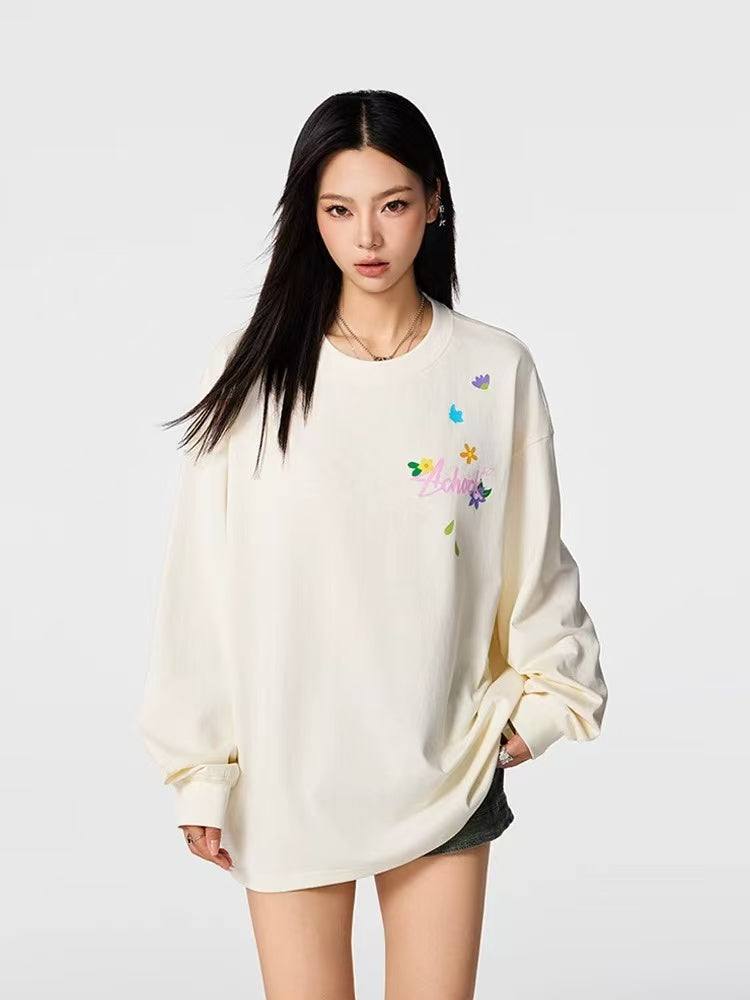 ACHOCK Small Flower Print Long-sleeve T-shirt