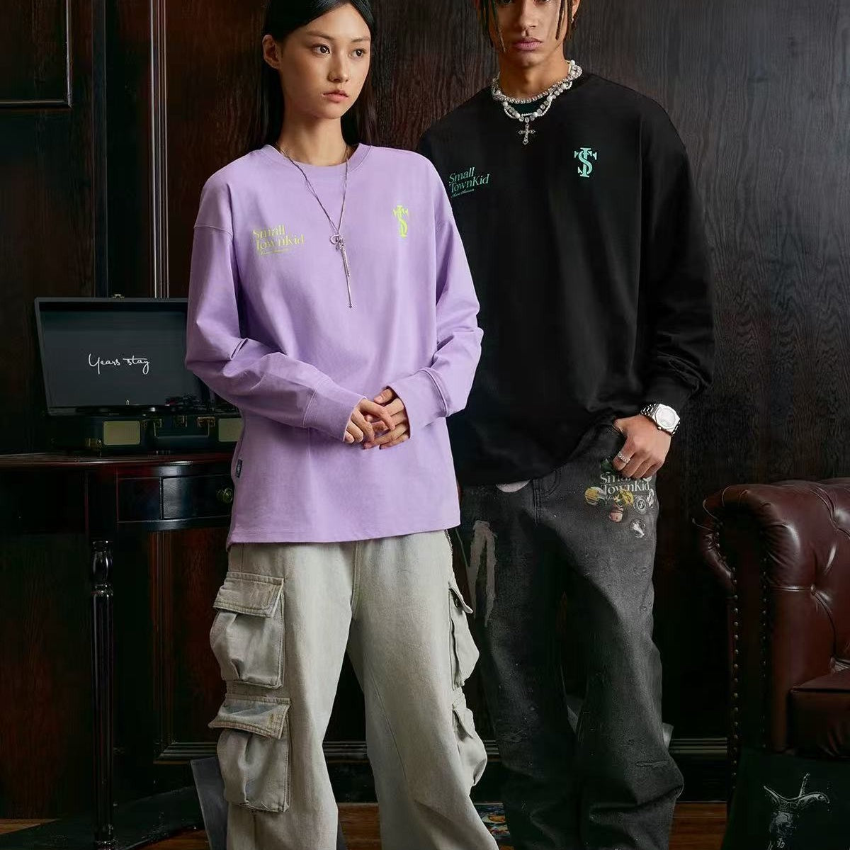 STK Vintage Logo Design Long-Sleeve T-Shirt
