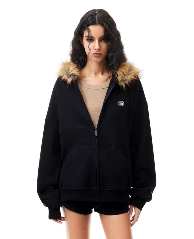 FDR Fur Collar Zipper Hoodie