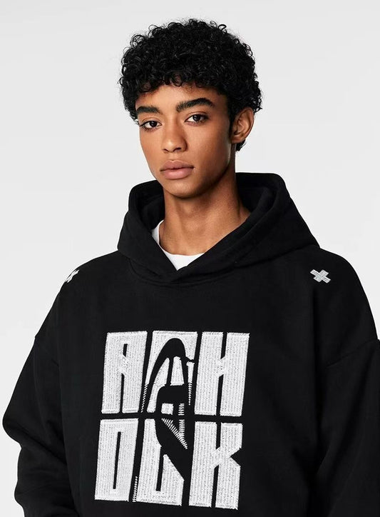 ACHOCK  Heavy Embroidery Logo Design Hoodie
