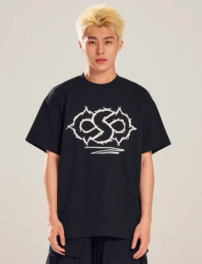 BIPOLAR Hand-painted Cosmic Weather LOGO Short-sleeved T-shirt